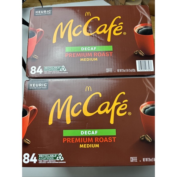 2x McCafe Premium Roast Decaf Coffee K-Cups 84 Count Each